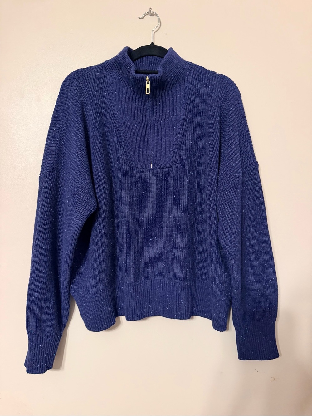 Men's Navy Half-Zip Knit Sweater